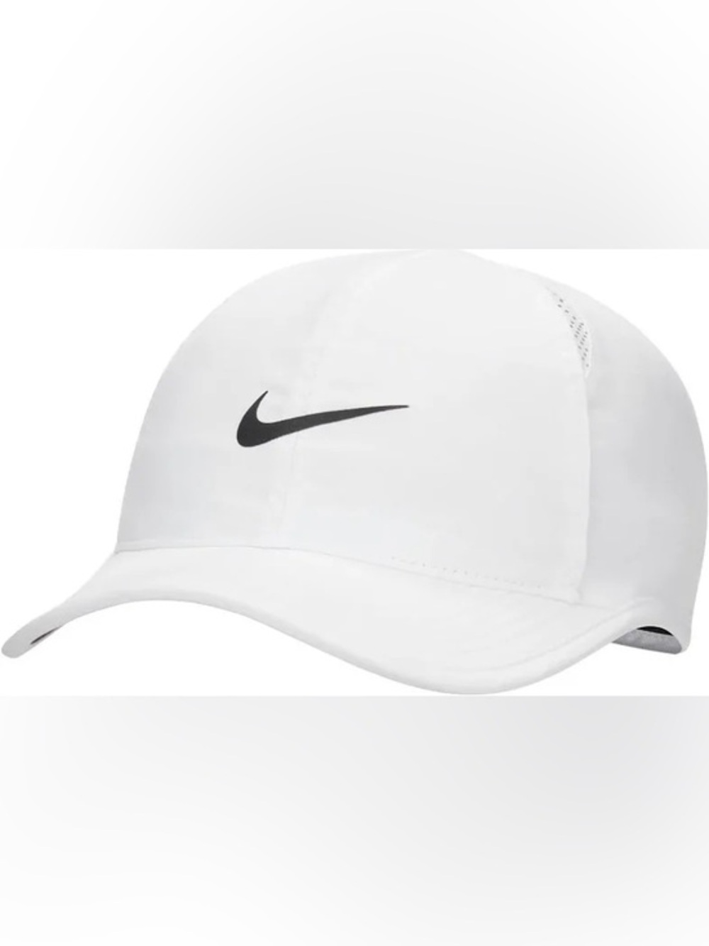 Nike White Performance Swim Cap with Black Swoosh